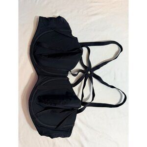 Adore Me Black Strappy Push-Up Bra 38DD With Adjustable Straps & Back Closure